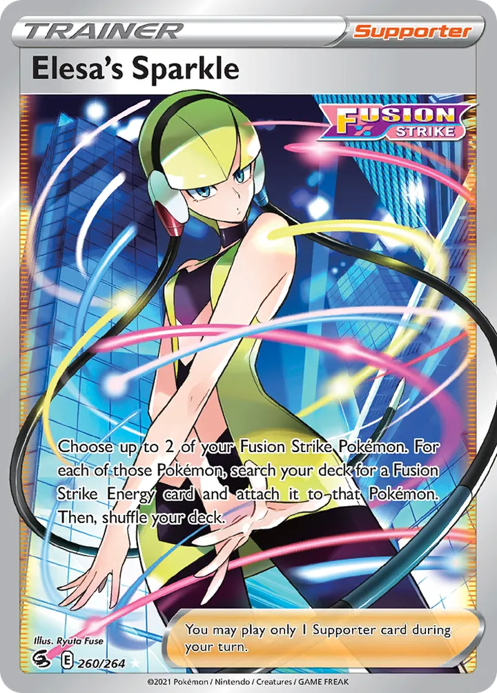 Sword & Shield—Fusion Strike 영어판 Elesa's Sparkle 260 카드 앞면