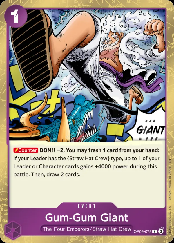 Emperors in the New World 英語版 Gum-Gum Giant OP09-078 · 再録 カード表面