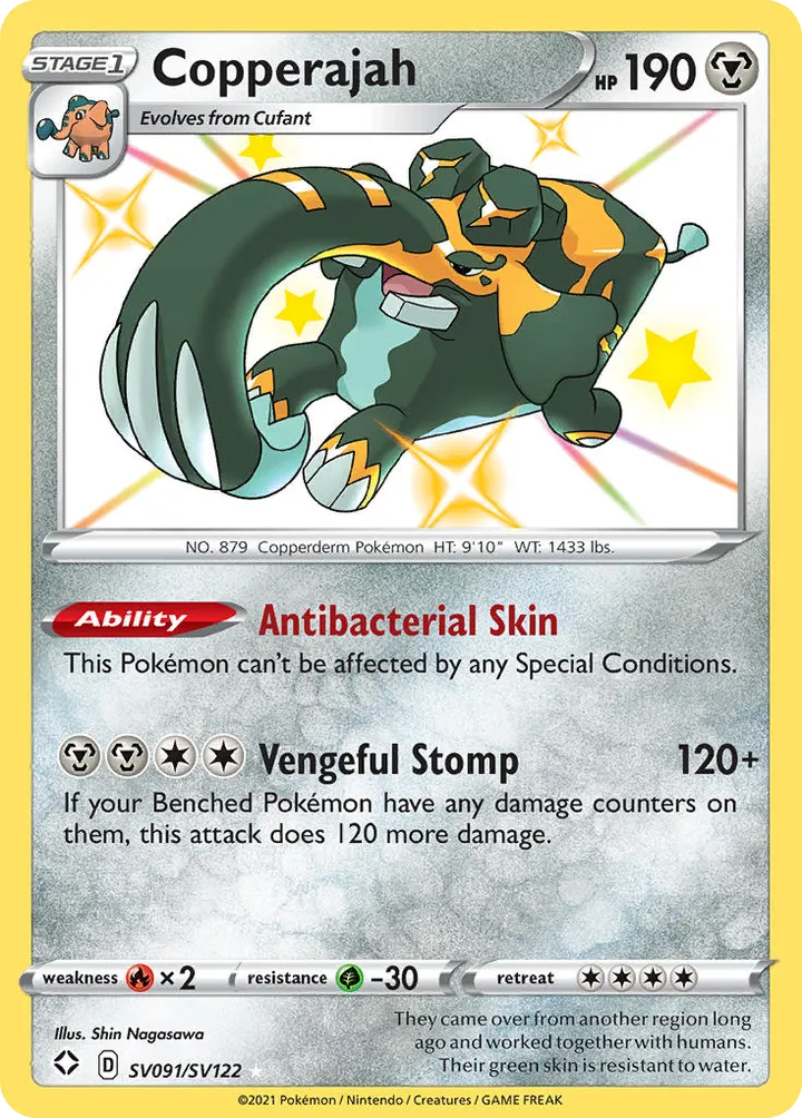 Front of Copperajah SV091, Shining Fates English