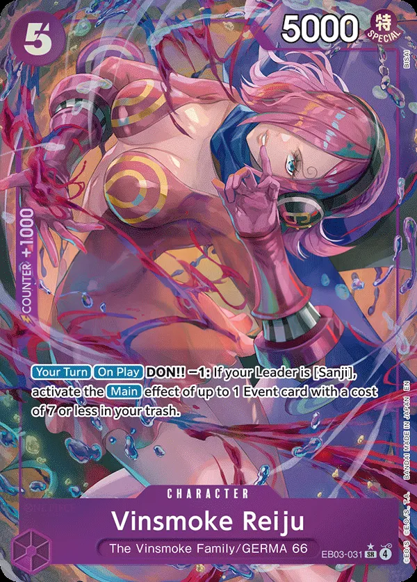 One Piece Heroines Edition 英語版 Vinsmoke Reiju EB03-031 · パラレル カード表面