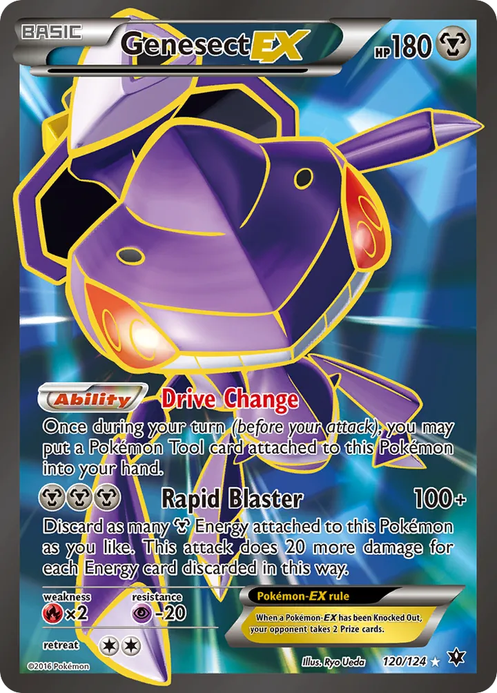 XY—Fates Collide 영어판 Genesect-EX 120 카드 앞면