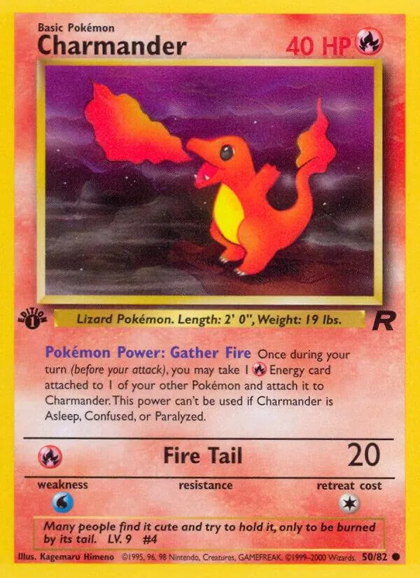 Team Rocket 영어판 Charmander 50 카드 앞면