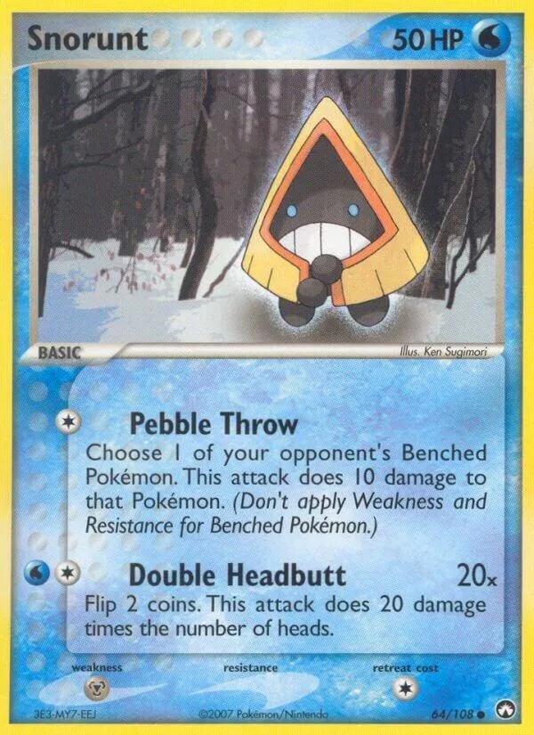 EX Power Keepers 영어판 Snorunt 64 카드 앞면