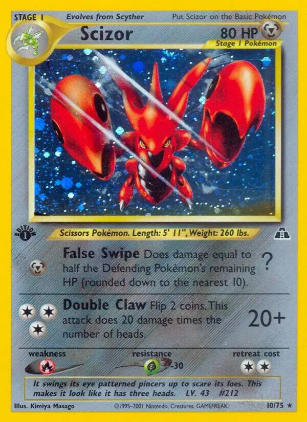 Front of Scizor 10, Neo Discovery English