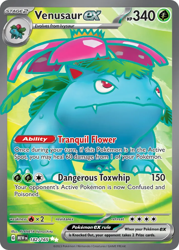 Front of Venusaur ex 182, Scarlet & Violet—151 English