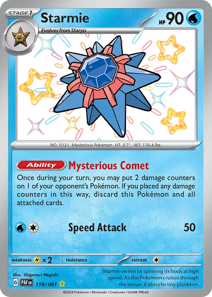 Scarlet & Violet—Paldean Fates 영어판 Starmie 119 카드 앞면