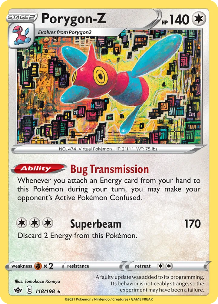 Front of Porygon-Z 118, Sword & Shield—Chilling Reign English