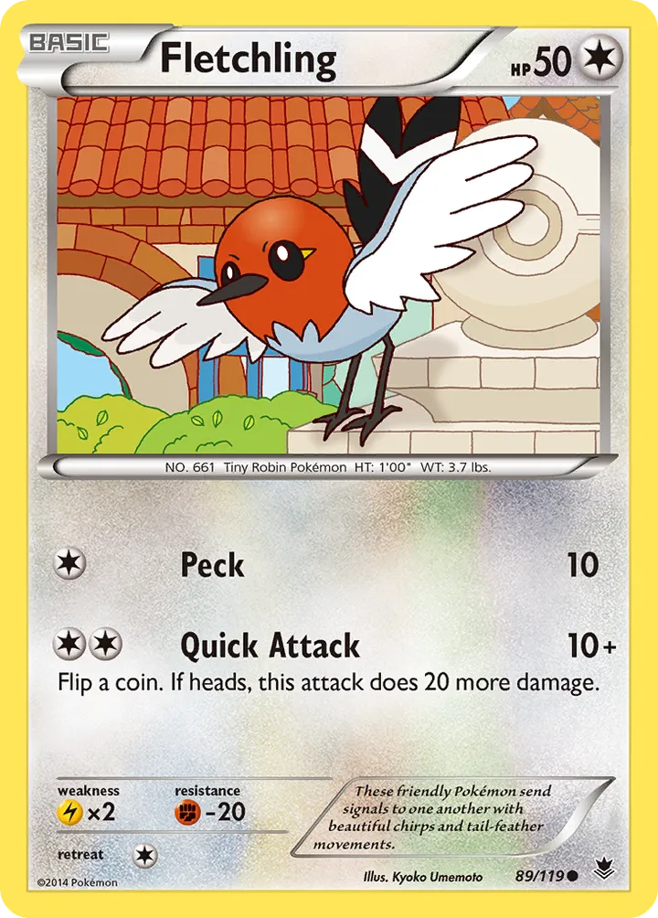 XY—Phantom Forces 英語版 Fletchling 89 カード表面