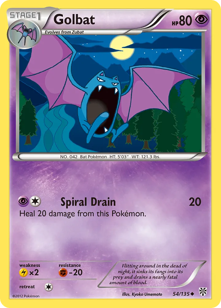 Black & White—Plasma Storm 영어판 Golbat 54 카드 앞면