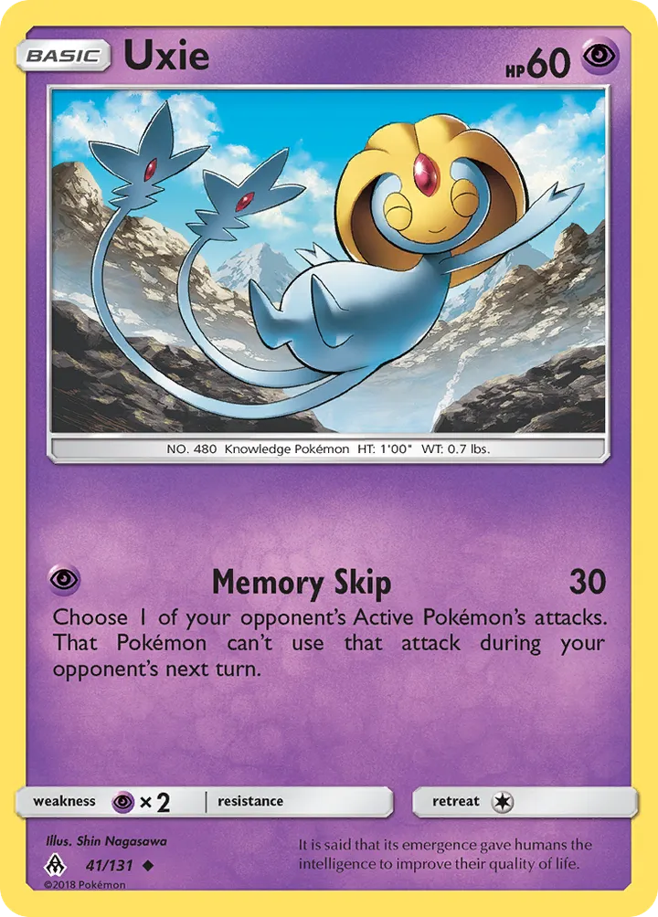 Sun & Moon—Forbidden Light 영어판 Uxie 41 카드 앞면