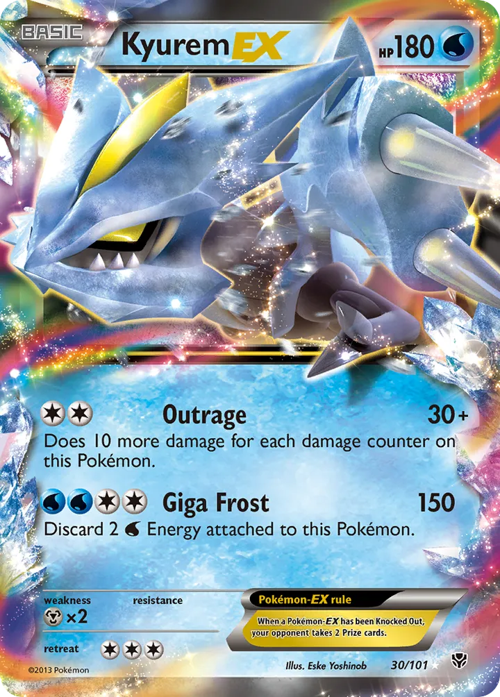 Black & White—Plasma Blast 영어판 Kyurem-EX 30 카드 앞면