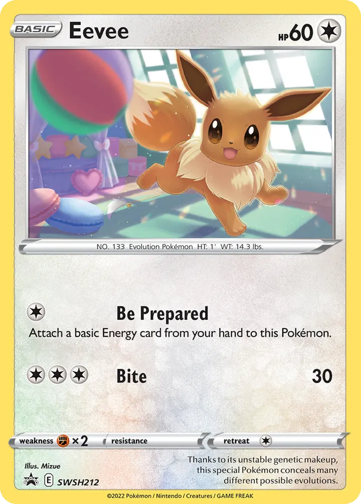 SWSH Black Star Promos 영어판 Eevee SWSH212 카드 앞면