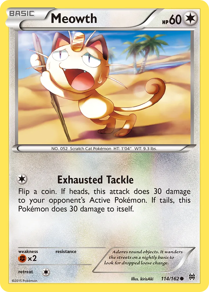 XY—BREAKthrough 英語版 Meowth 114 カード表面