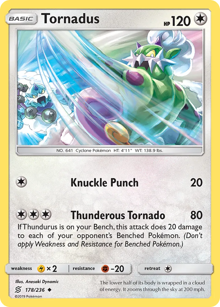 Sun & Moon—Unified Minds 영어판 Tornadus 178 카드 앞면
