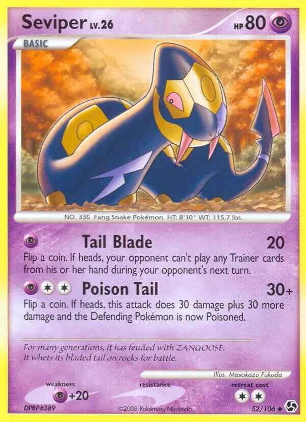 Diamond & Pearl—Great Encounters 영어판 Seviper 52 카드 앞면