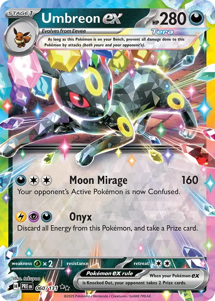 Scarlet & Violet—Prismatic Evolutions 英語版 Umbreon ex 60 カード表面