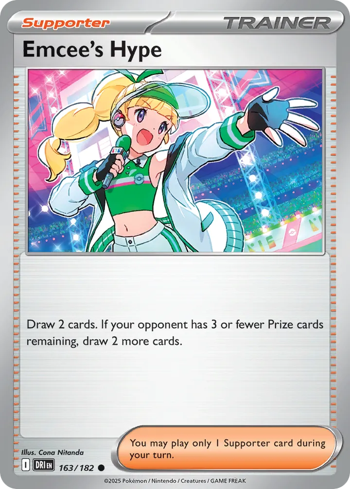 Front of Emcee's Hype 163, Scarlet & Violet—Destined Rivals English