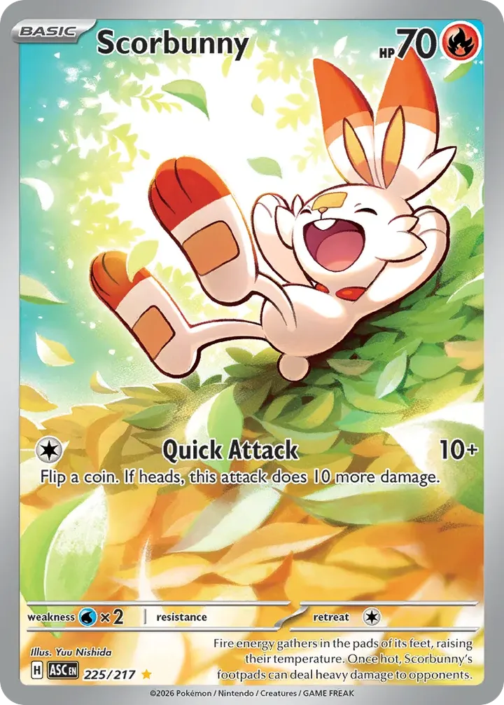 Mega Evolution—Ascended Heroes 영어판 Scorbunny 225 카드 앞면