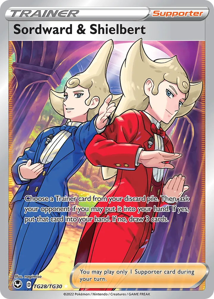 Sword & Shield—Silver Tempest 영어판 Sordward & Shielbert TG28 카드 앞면