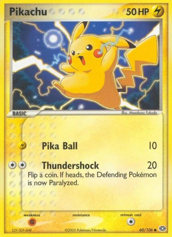 EX Emerald 영어판 Pikachu 60 카드 앞면