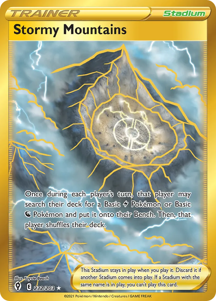 Front of Stormy Mountains 232, Sword & Shield—Evolving Skies English