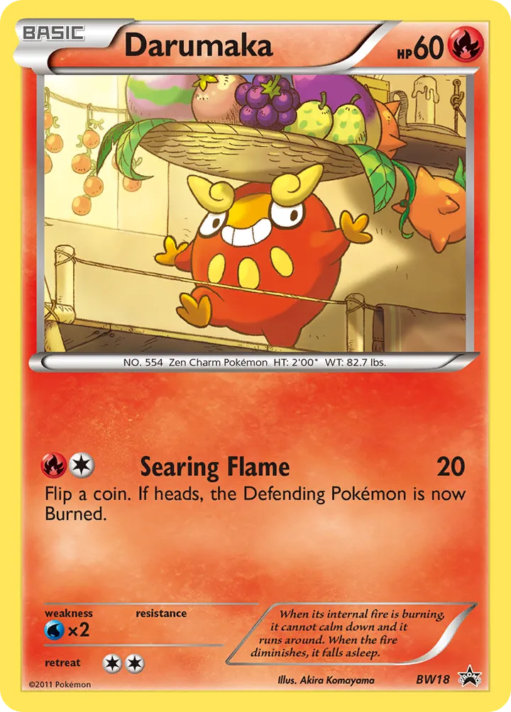 Front of Darumaka BW18, BW Black Star Promos English