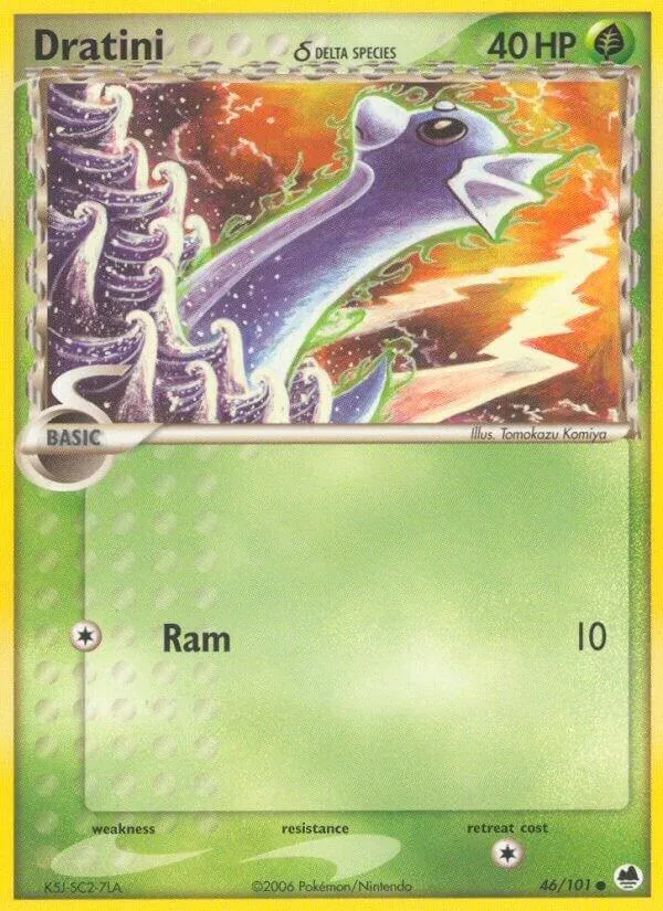 EX Dragon Frontiers 영어판 Dratini δ 46 카드 앞면