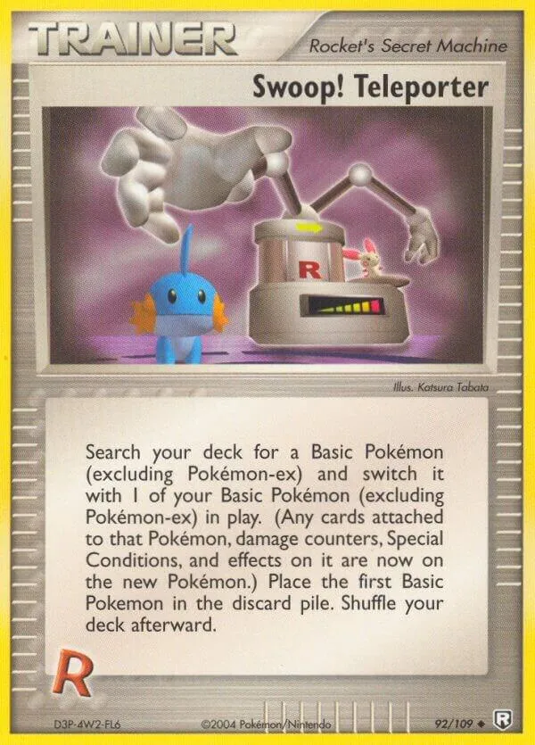 Front of Swoop! Teleporter 92, EX Team Rocket Returns English