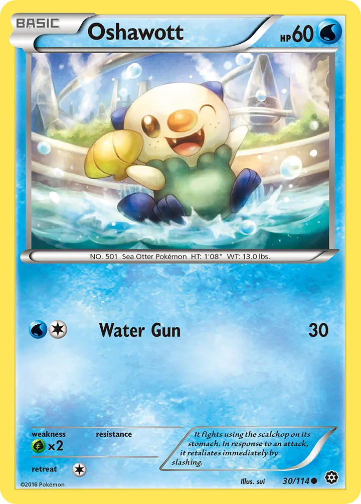 XY—Steam Siege 英語版 Oshawott 30 カード表面