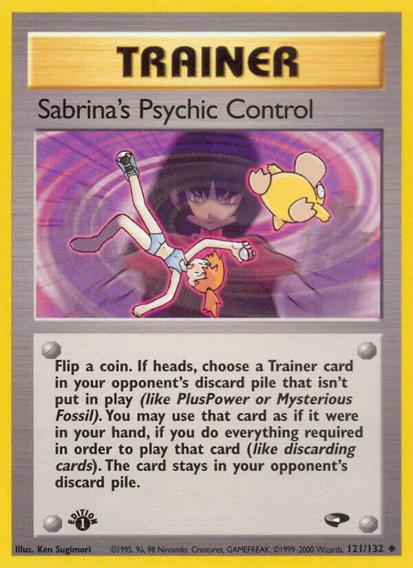 Gym Challenge 영어판 Sabrina's Psychic Control 121 카드 앞면