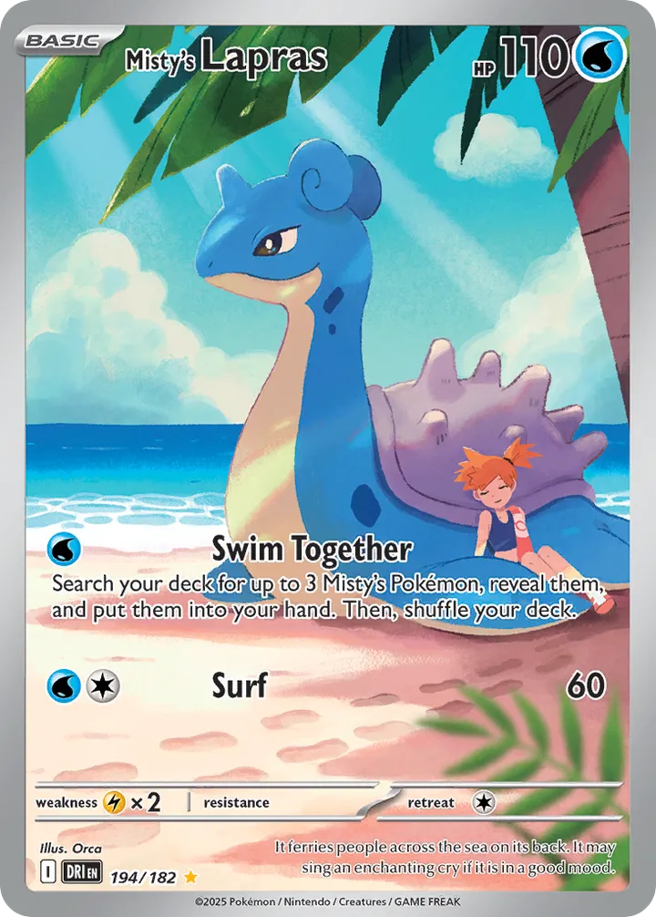 Scarlet & Violet—Destined Rivals 영어판 Misty's Lapras 194 카드 앞면