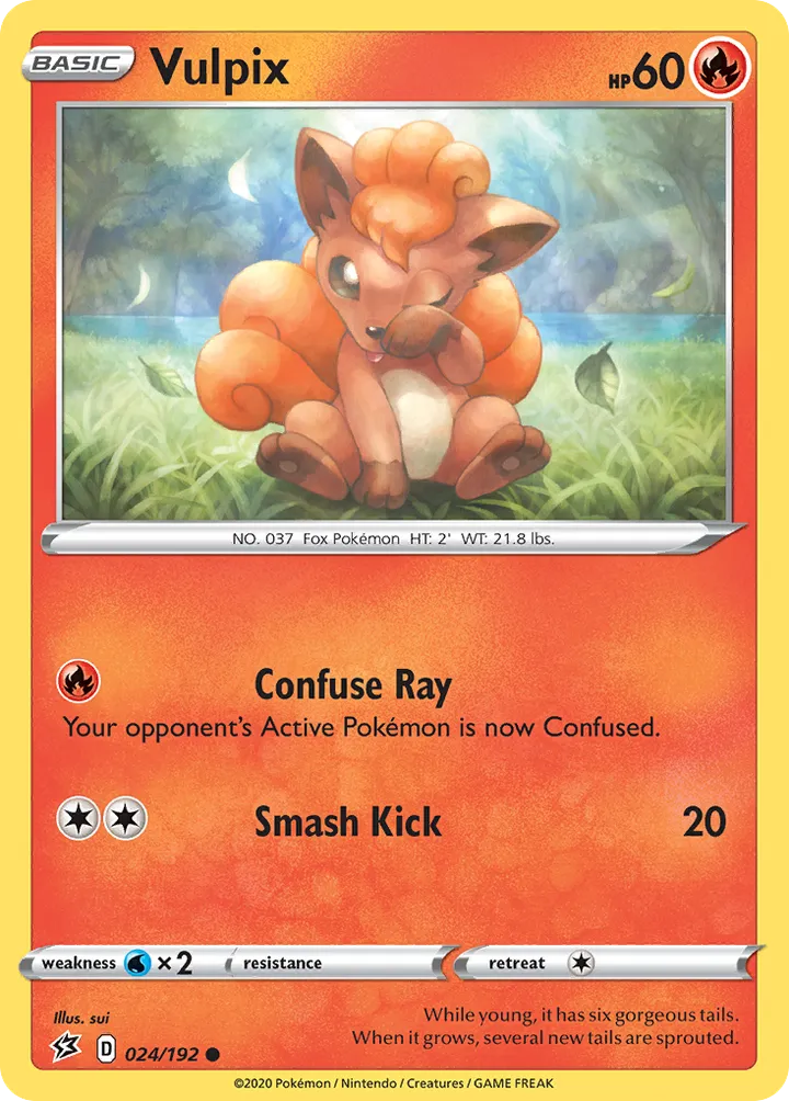 Front of Vulpix 24, Sword & Shield—Rebel Clash English