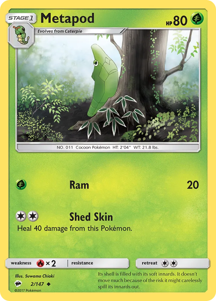 Sun & Moon—Burning Shadows 英語版 Metapod 2 カード表面