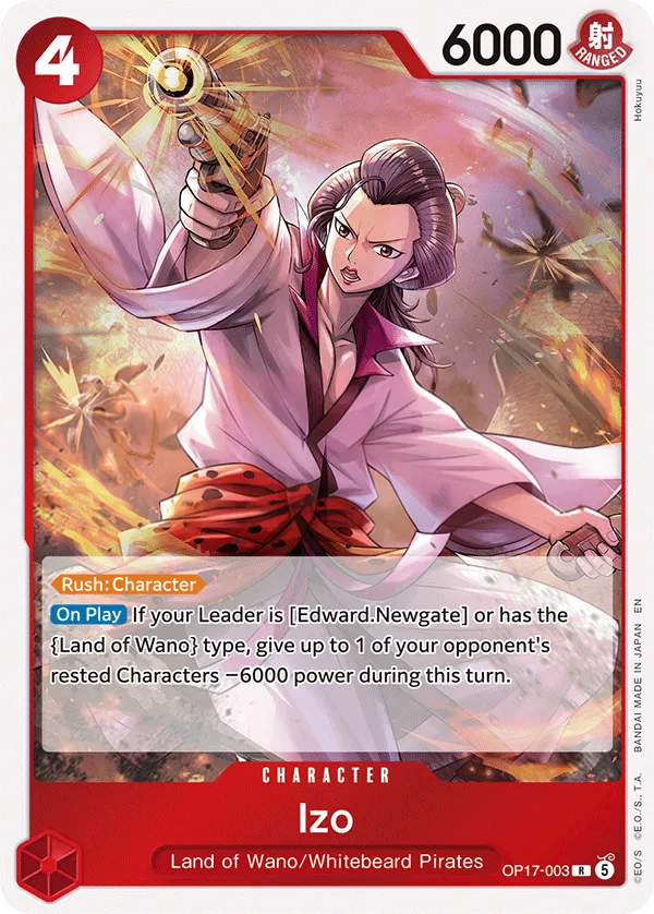 Front of Izo OP17-003, The World's Strongest Warriors English