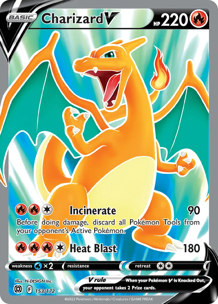Sword & Shield—Brilliant Stars 영어판 Charizard V 153 카드 앞면