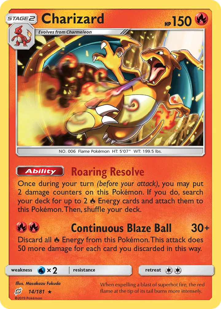 Sun & Moon—Team Up 英語版 Charizard 14 カード表面
