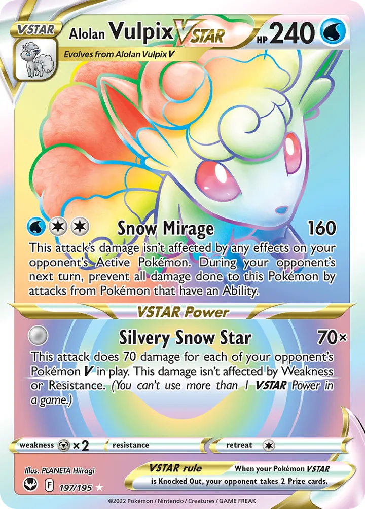 Sword & Shield—Silver Tempest 영어판 Alolan Vulpix VSTAR 197 카드 앞면