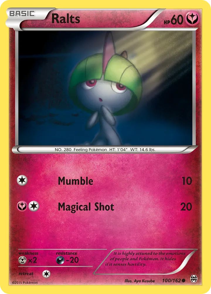 XY—BREAKthrough 英語版 Ralts 100 カード表面