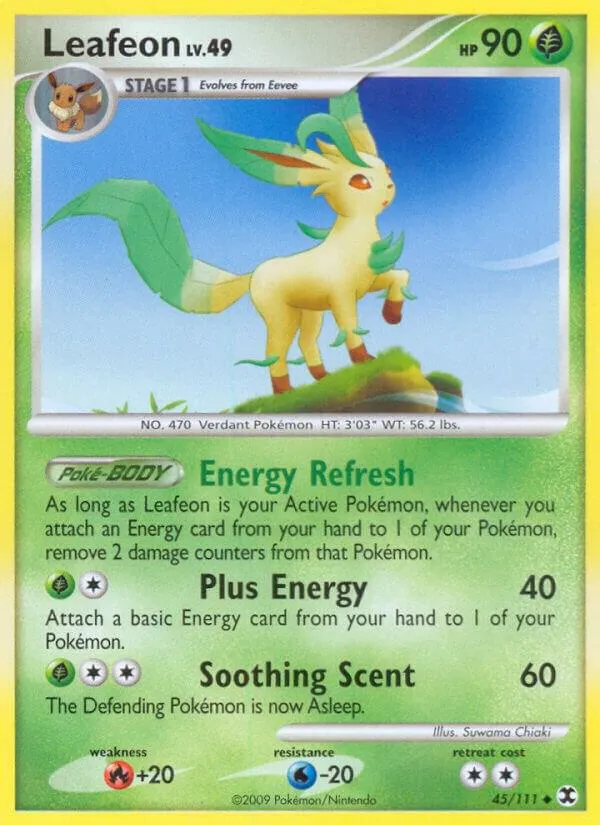 Platinum—Rising Rivals 英語版 Leafeon 45 カード表面