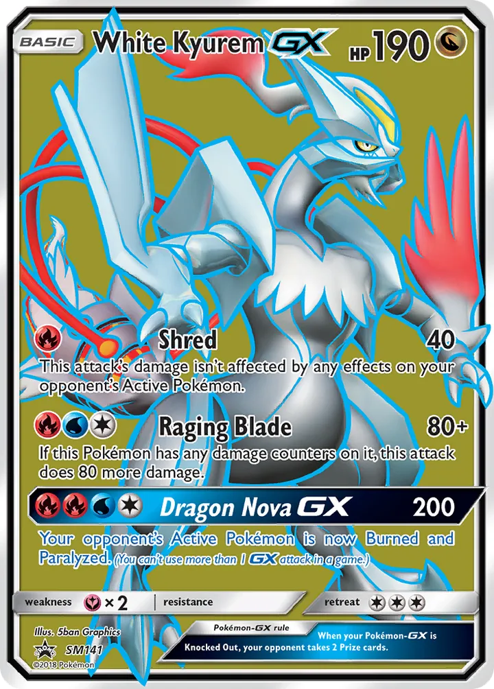 SM Black Star Promos 영어판 White Kyurem-GX SM141 카드 앞면