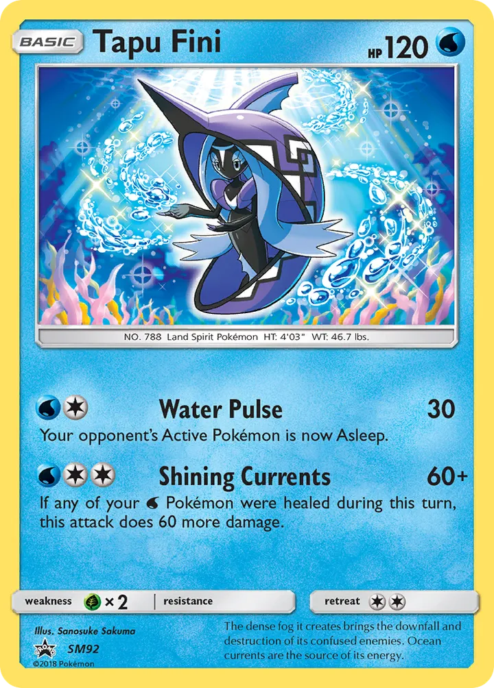 SM Black Star Promos 영어판 Tapu Fini SM92 카드 앞면