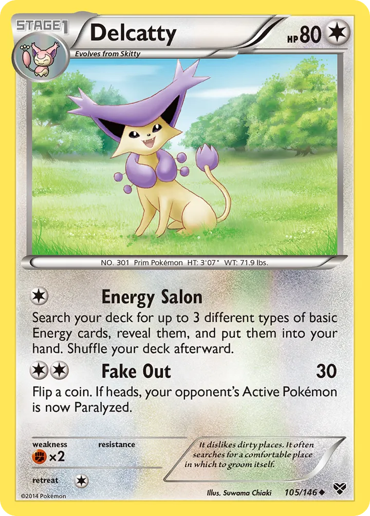 XY 英語版 Delcatty 105 カード表面
