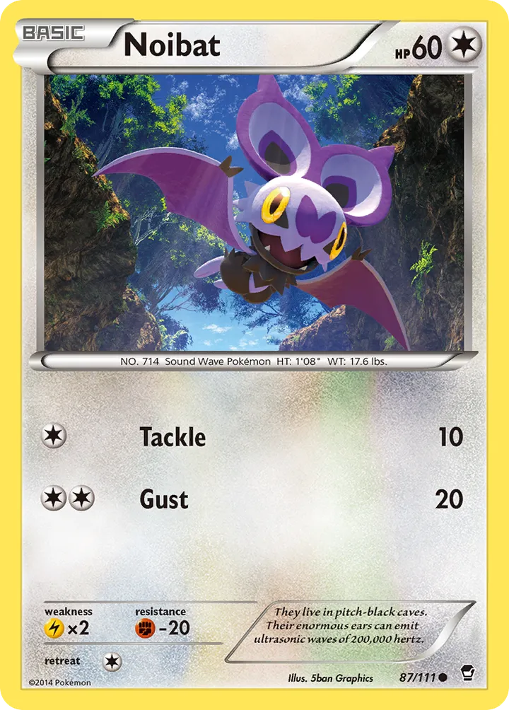 XY—Furious Fists 영어판 Noibat 87 카드 앞면