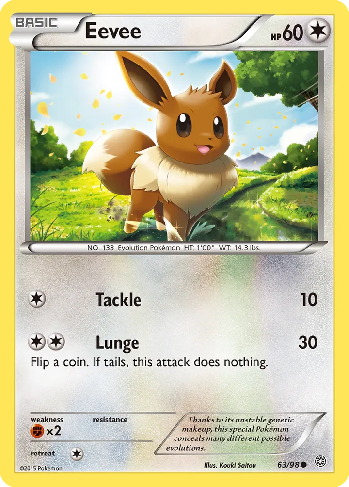 XY—Ancient Origins 영어판 Eevee 63 카드 앞면