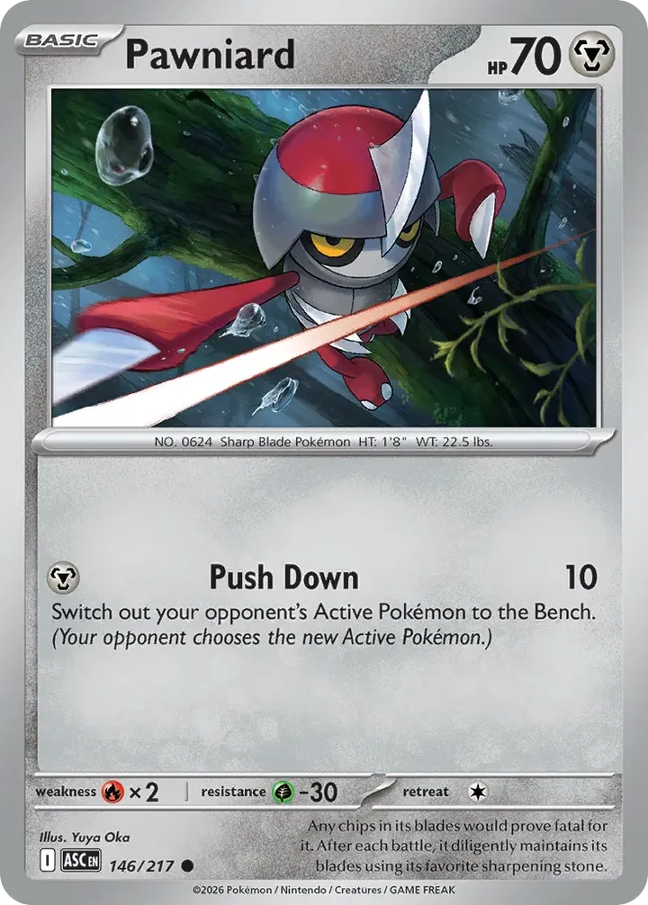 Mega Evolution—Ascended Heroes 英語版 Pawniard 146 カード表面