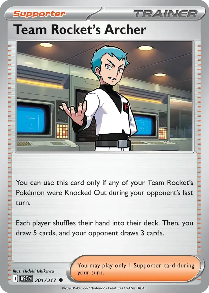Mega Evolution—Ascended Heroes 英語版 Team Rocket's Archer 201 カード表面