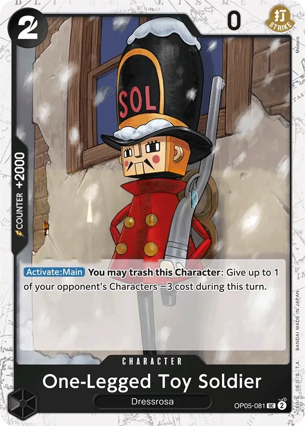 Awakening of the New Era 영어판 One-Legged Toy Soldier OP05-081 · 패럴렐 2 카드 앞면