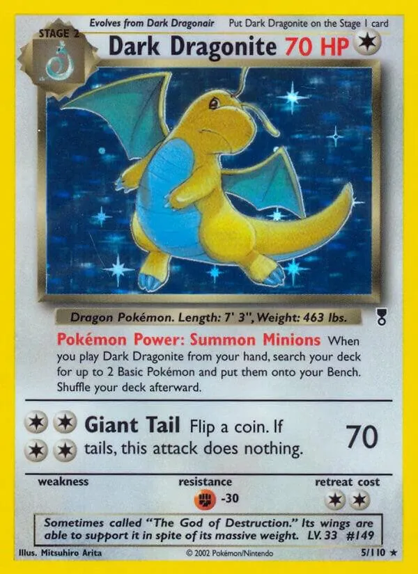 Legendary Collection 영어판 Dark Dragonite 5 카드 앞면