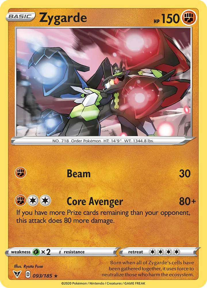 Sword & Shield—Vivid Voltage 영어판 Zygarde 93 카드 앞면