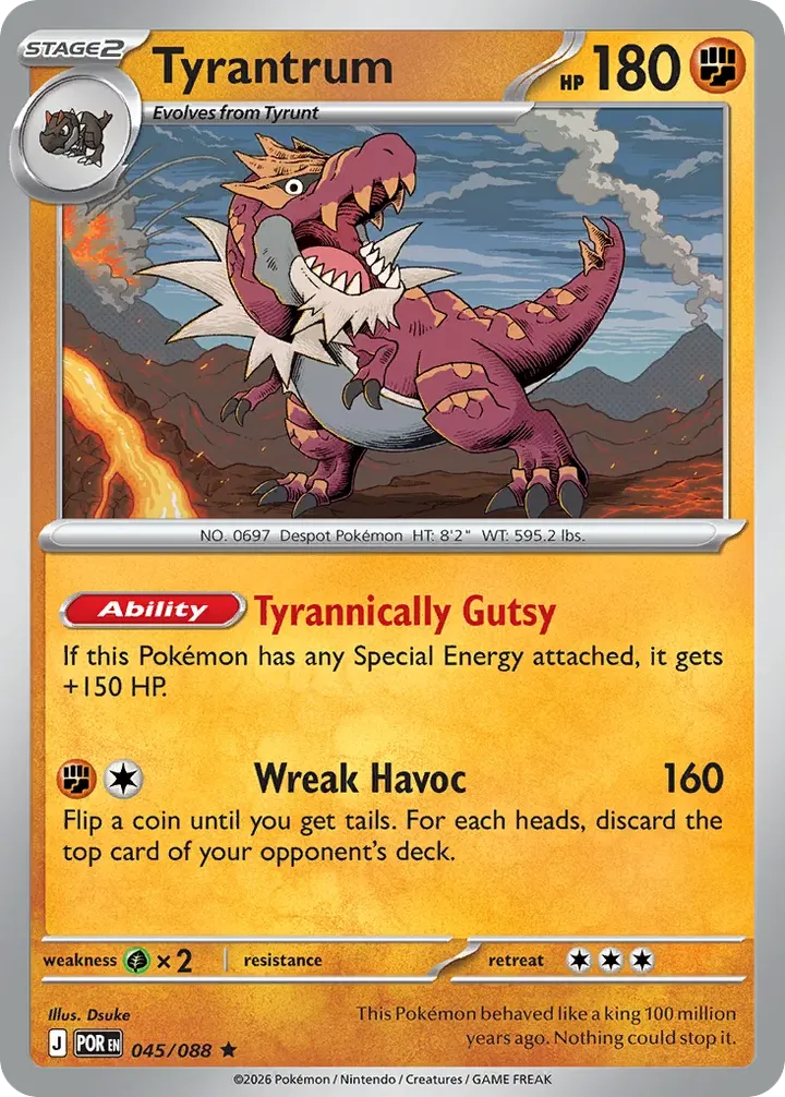 Mega Evolution—Perfect Order 英語版 Tyrantrum 45 カード表面